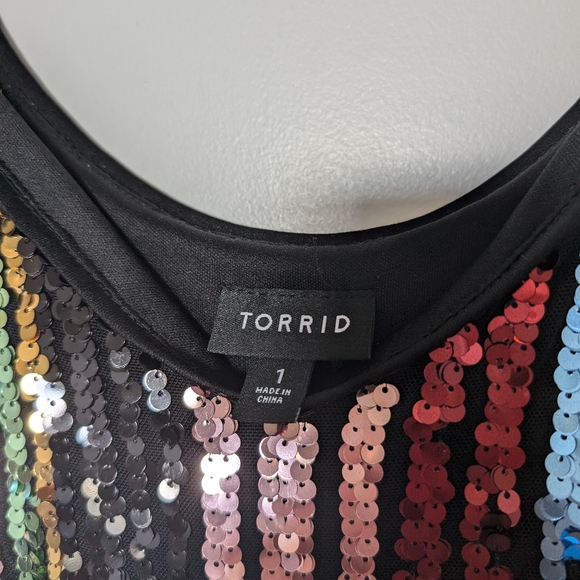 Bodycon mini dress - sequin stripe rainbow - Picture 2 of 4